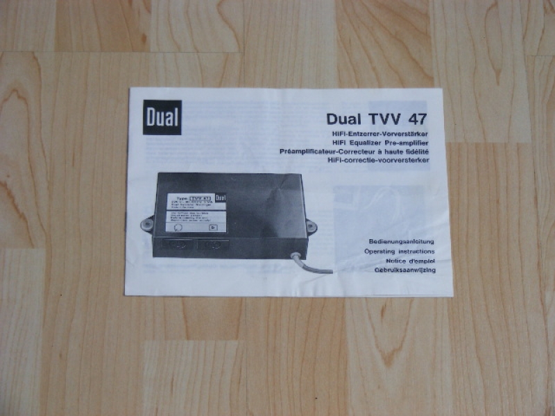 Bedienungsanleitung Dual TVV 47 Original